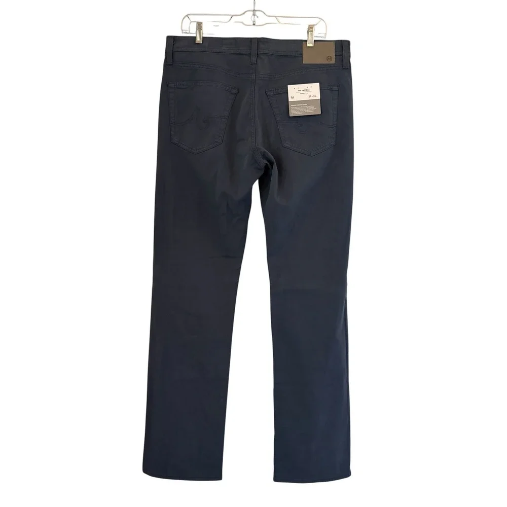 AG Adriano Goldschmied Protege Straight Leg Pants 34x34 Sueded NEW Grey Blue
